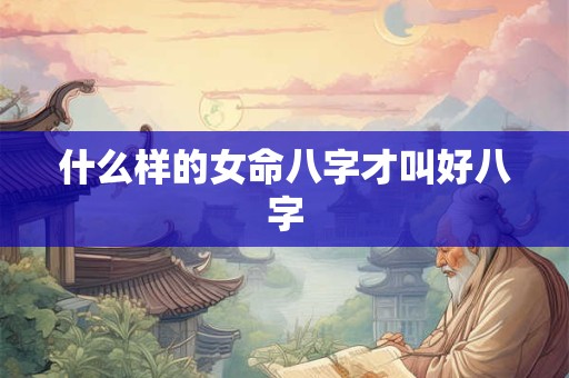 什么样的女命八字才叫好八字