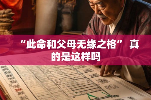 “此命和父母无缘之格” 真的是这样吗