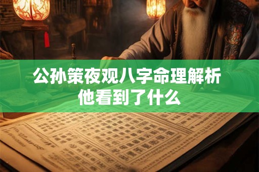 公孙策夜观八字命理解析 他看到了什么