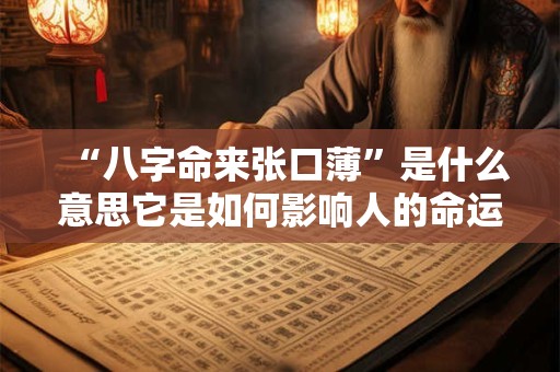 “八字命来张口薄”是什么意思它是如何影响人的命运的