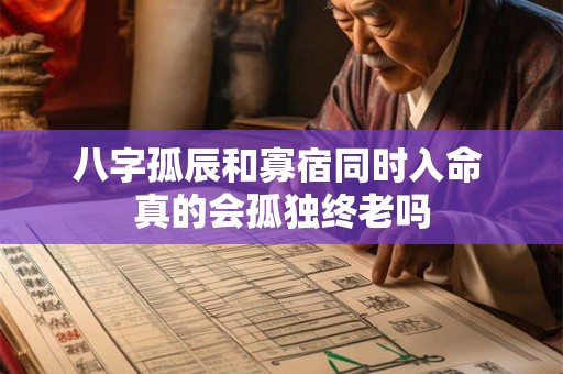 八字孤辰和寡宿同时入命 真的会孤独终老吗