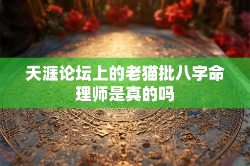 天涯论坛上的老猫批八字命理师是真的吗