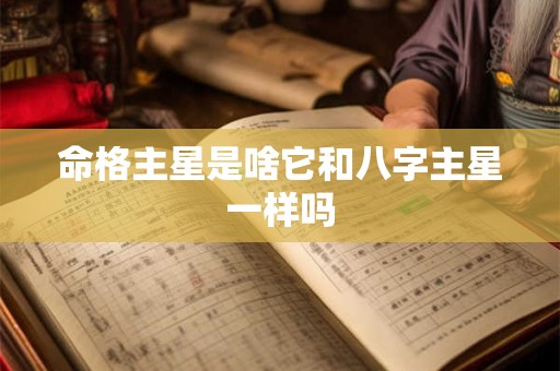 命格主星是啥它和八字主星一样吗