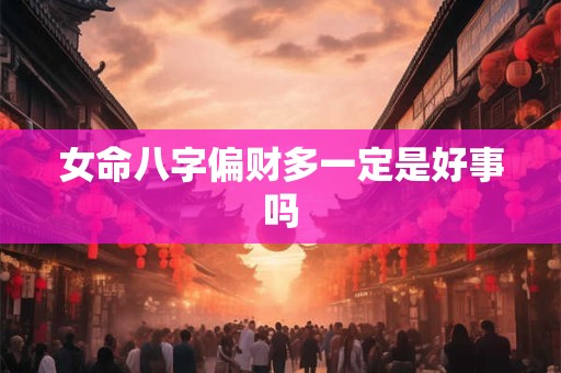 女命八字偏财多一定是好事吗