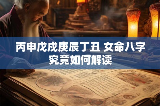 丙申戊戍庚辰丁丑 女命八字究竟如何解读