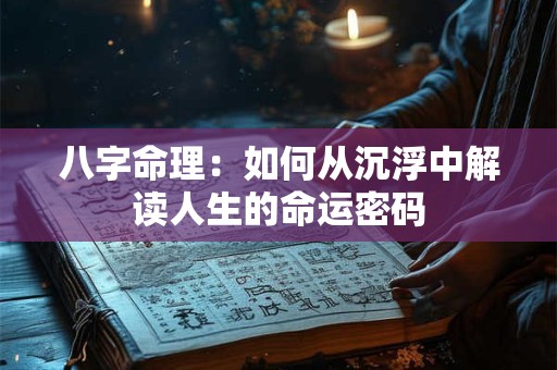 八字命理:如何从沉浮中解读人生的命运密码 八字命理:如何从沉浮中解读人生的命运密码