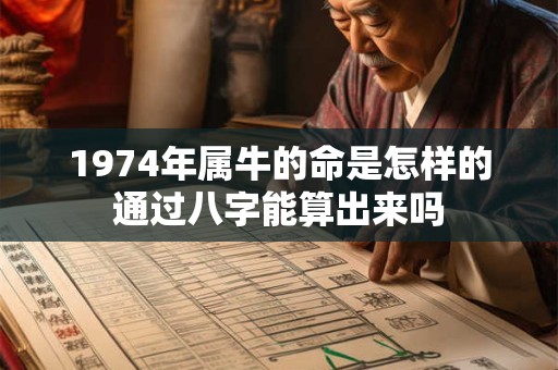1974年属牛的命是怎样的通过八字能算出来吗