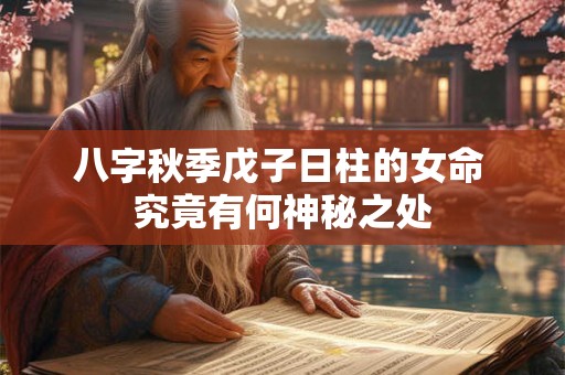 八字秋季戊子日柱的女命 究竟有何神秘之处