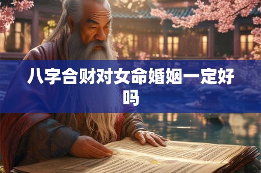八字合财对女命婚姻一定好吗