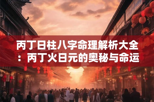 丙丁日柱八字命理解析大全:丙丁火日元的奥秘与命运走势 丙丁日柱八字命理解析大全:丙丁火日元的奥秘与命运走势