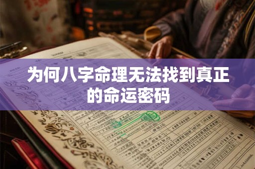 为何八字命理无法找到真正的命运密码