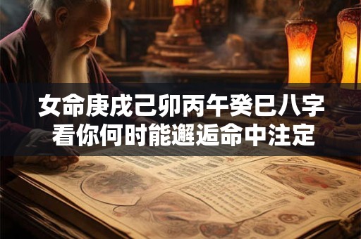 女命庚戌己卯丙午癸巳八字 看你何时能邂逅命中注定的他