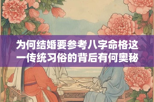 为何结婚要参考八字命格这一传统习俗的背后有何奥秘