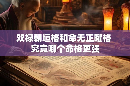 双禄朝垣格和命无正曜格 究竟哪个命格更强