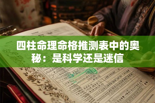 四柱命理命格推测表中的奥秘：是科学还是迷信