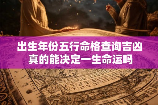 出生年份五行命格查询吉凶 真的能决定一生命运吗