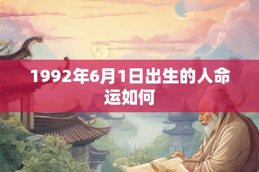 1992年6月1日出生的人命运如何