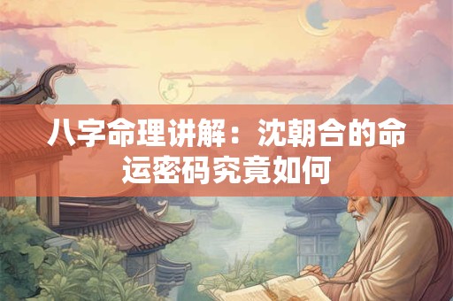 八字命理讲解：沈朝合的命运密码究竟如何