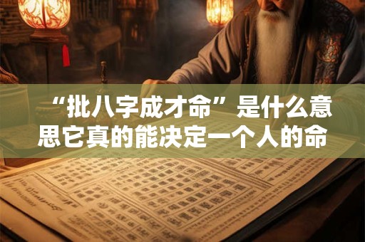 “批八字成才命”是什么意思它真的能决定一个人的命运吗