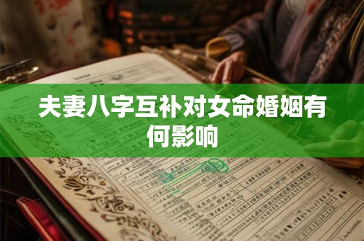 夫妻八字互补对女命婚姻有何影响