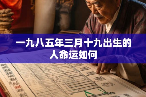一九八五年三月十九出生的人命运如何