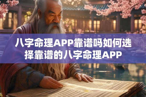 八字命理APP靠谱吗如何选择靠谱的八字命理APP