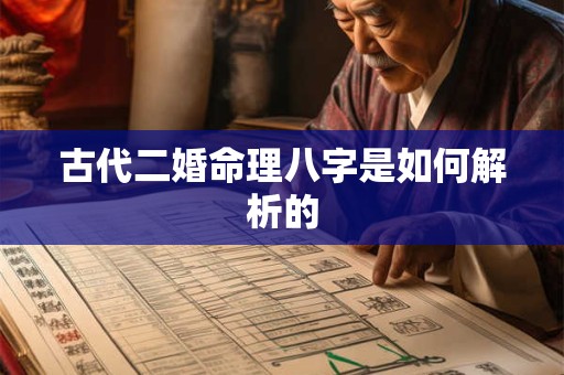 古代二婚命理八字是如何解析的