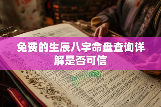 免费的生辰八字命盘查询详解是否可信
