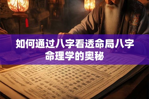 如何通过八字看透命局八字命理学的奥秘