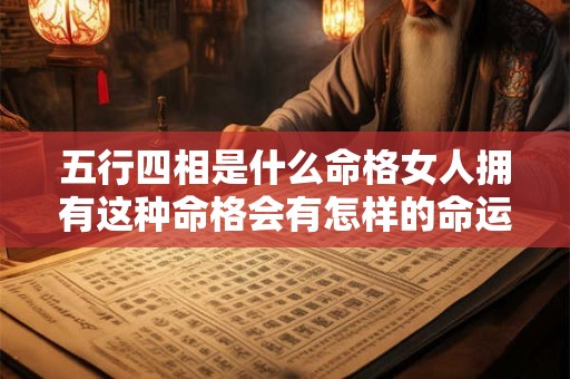五行四相是什么命格女人拥有这种命格会有怎样的命运和特质