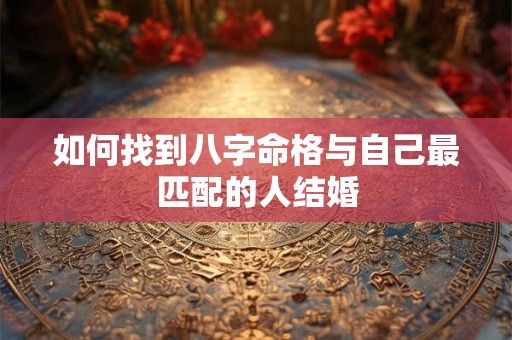 如何找到八字命格与自己最匹配的人结婚