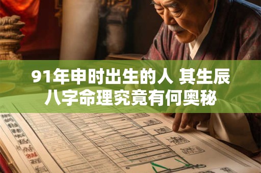 91年申时出生的人 其生辰八字命理究竟有何奥秘