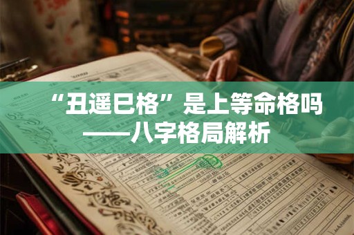 “丑遥巳格”是上等命格吗——八字格局解析