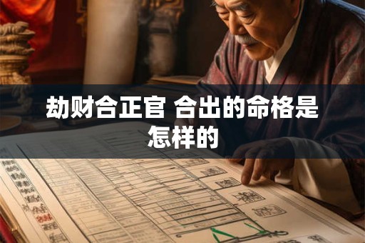 劫财合正官 合出的命格是怎样的