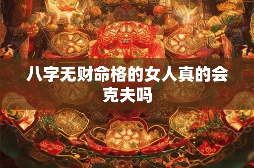八字无财命格的女人真的会克夫吗