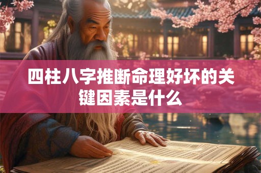 四柱八字推断命理好坏的关键因素是什么