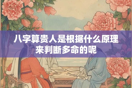 八字算贵人是根据什么原理来判断多命的呢