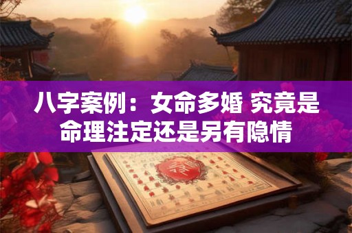 八字案例：女命多婚 究竟是命理注定还是另有隐情