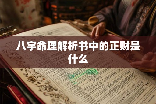 八字命理解析书中的正财是什么