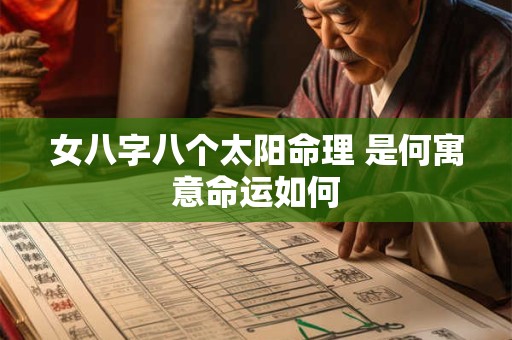 女八字八个太阳命理 是何寓意命运如何