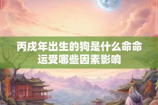 丙戌年出生的狗是什么命命运受哪些因素影响