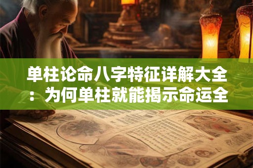 单柱论命八字特征详解大全：为何单柱就能揭示命运全貌