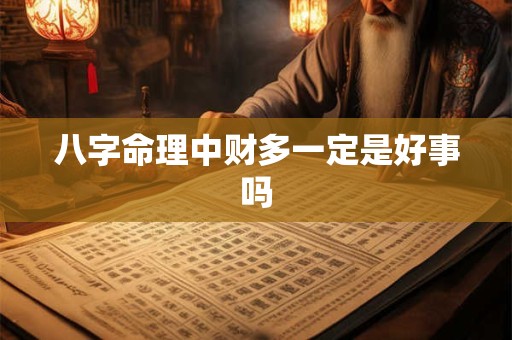 八字命理中财多一定是好事吗