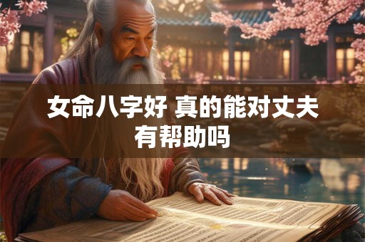 女命八字好 真的能对丈夫有帮助吗