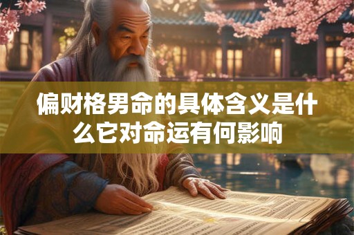 偏财格男命的具体含义是什么它对命运有何影响
