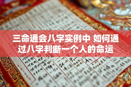 三命通会八字实例中 如何通过八字判断一个人的命运