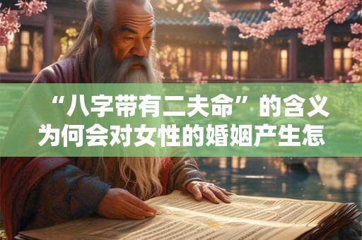 “八字带有二夫命”的含义为何会对女性的婚姻产生怎样的影响