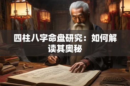 四柱八字命盘研究：如何解读其奥秘