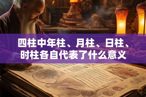 四柱中年柱、月柱、日柱、时柱各自代表了什么意义