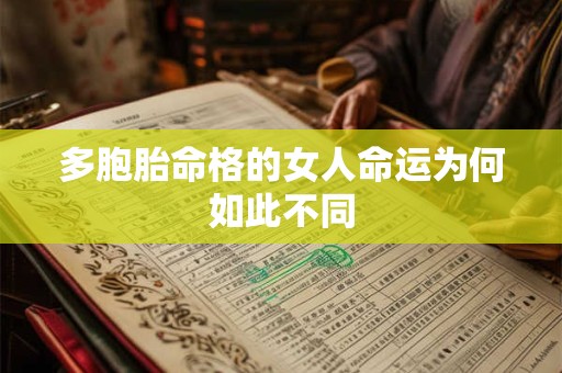 多胞胎命格的女人命运为何如此不同
